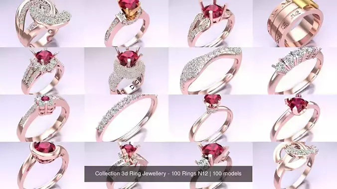 Collection 3d Ring Jewellery - 100 Rings N12 