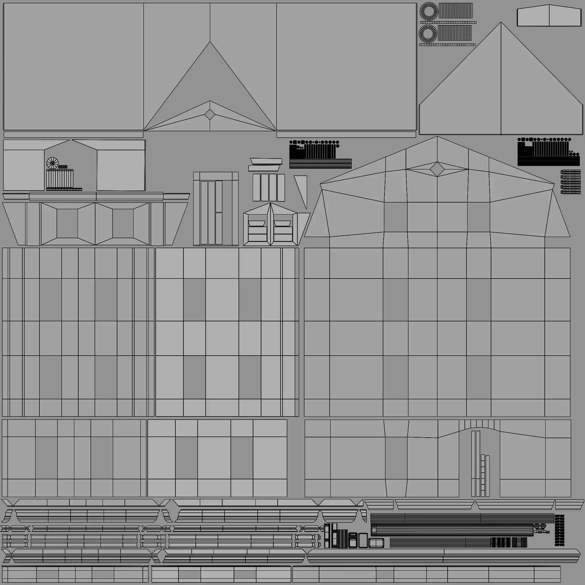 Classic building Low-poly 3D model_8