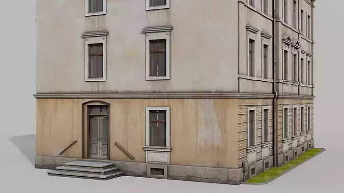 Classic building Low-poly 3D model 7