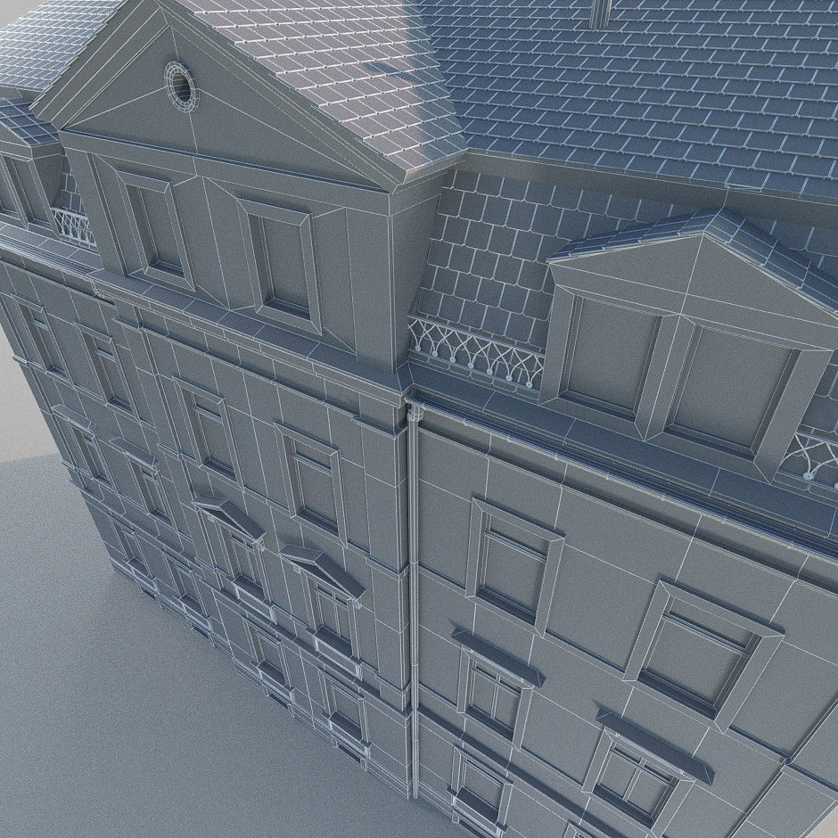 Classic building Low-poly 3D model_13