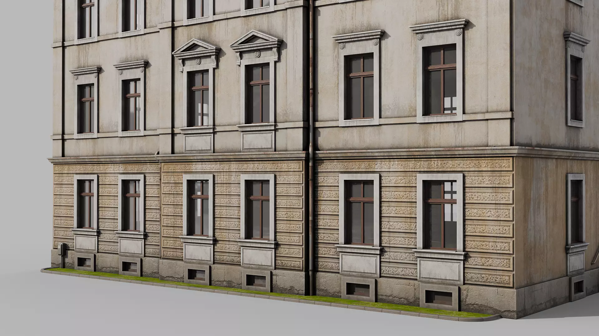 Classic building Low-poly 3D model_4