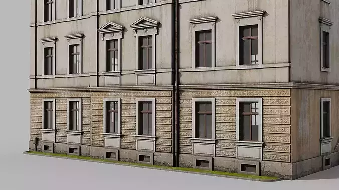 Classic building Low-poly 3D model 5