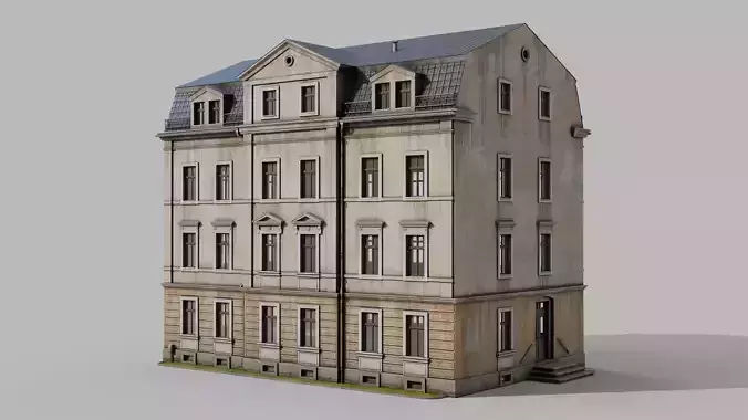 Classic building Low-poly 3D model Classic building Low-poly 3D model