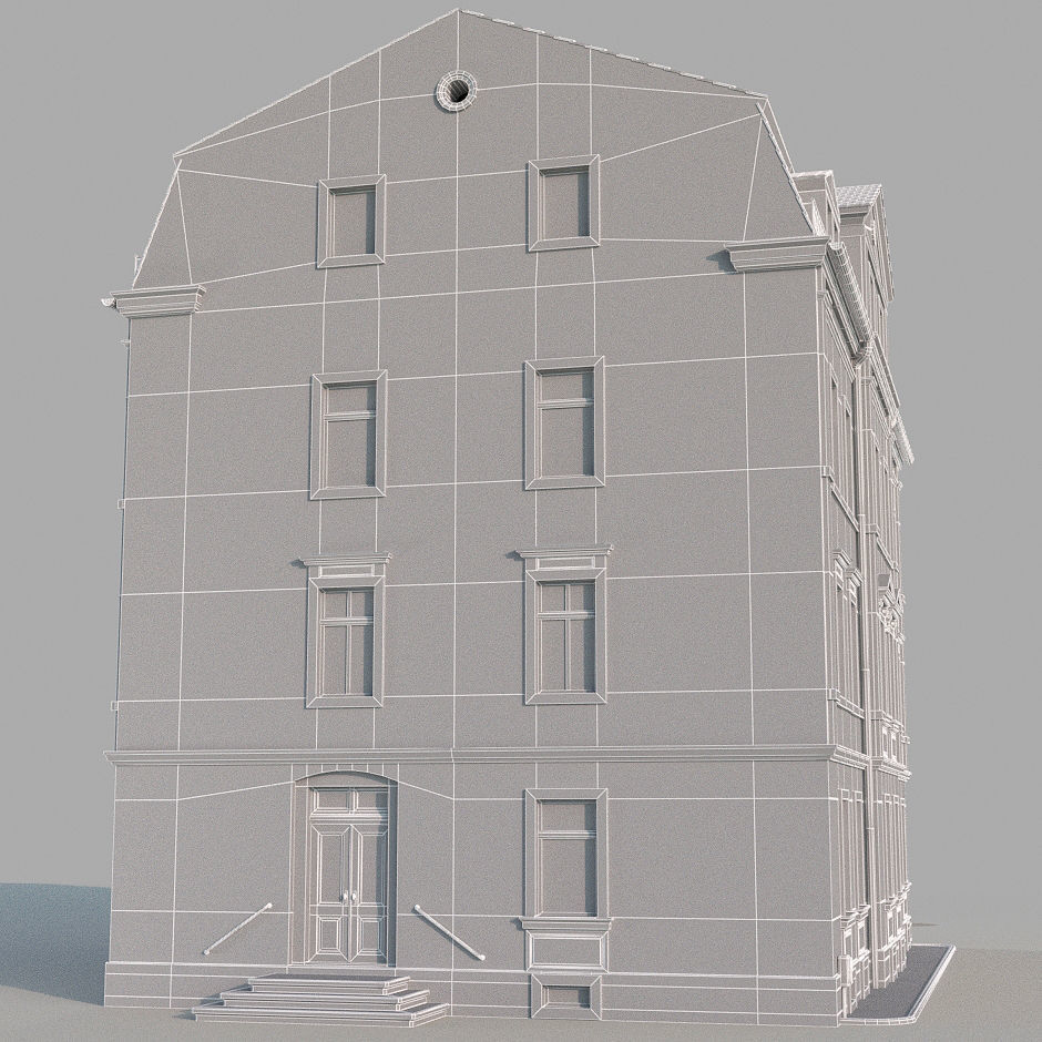 Classic building Low-poly 3D model_11