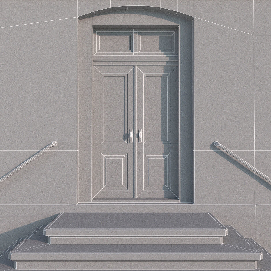 Classic building Low-poly 3D model_14