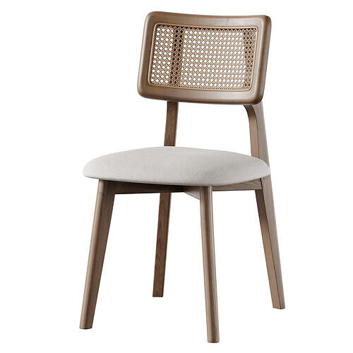 Rattan Dining Chair 3D model 6