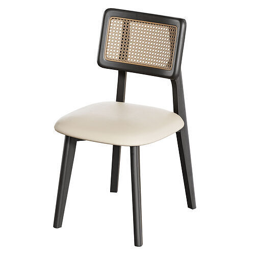 Rattan Dining Chair 3D model 5