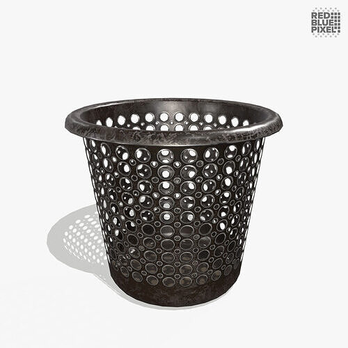 Trash Can Low-poly 3D model