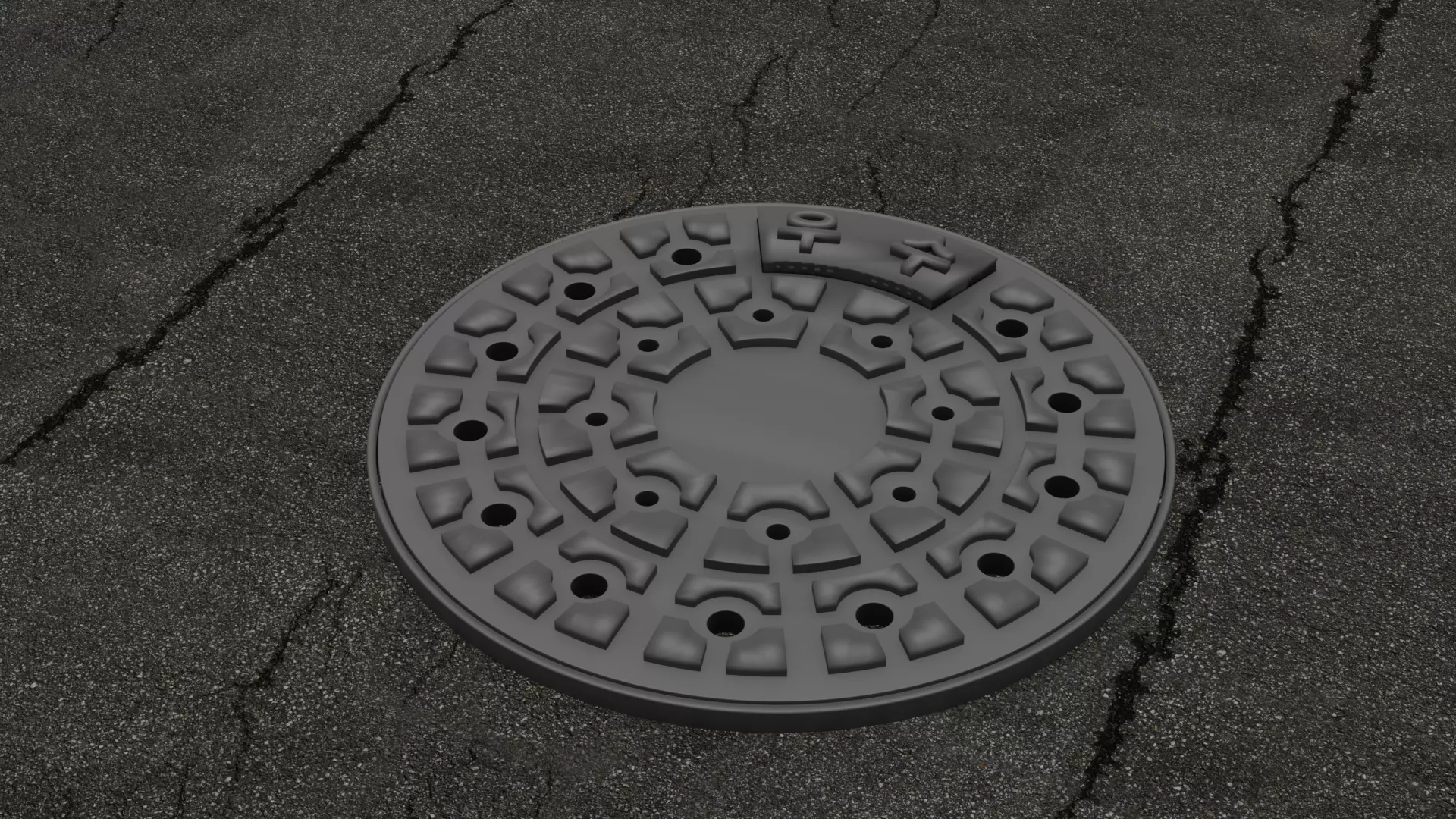Manhole Cover Korean Urban Style Free 3D model