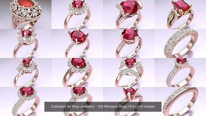 Collection 3d Ring Jewellery - 100 Womens Rings N14 