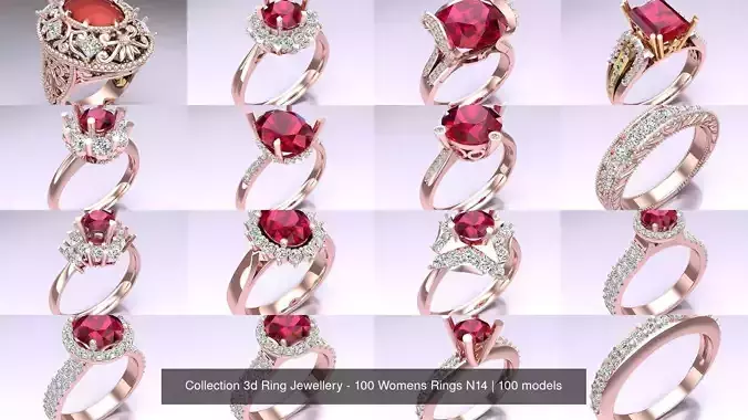 Collection 3d Ring Jewellery - 100 Womens Rings N14