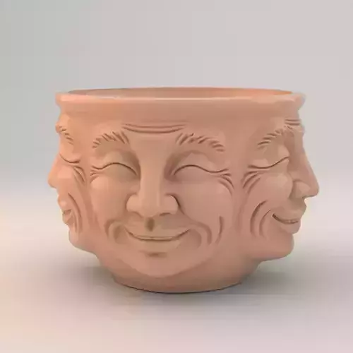 Pot Faces of Joy - Multi-Face Smiling Planter for 3D Printing
