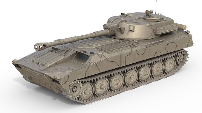 2S1 Gvozdika Soviet Howitzer Low-poly 3D model