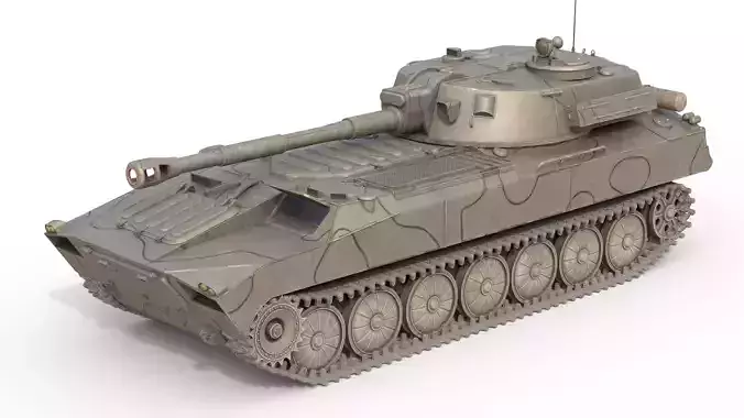 2S1 Gvozdika Soviet Howitzer Low-poly 3D model