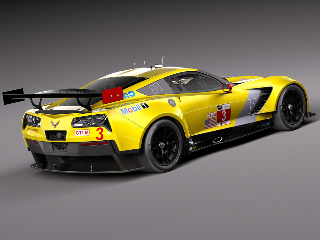 Chevrolet Corvette C7R 2015 3D Model MAX OBJ 3DS FBX C4D 