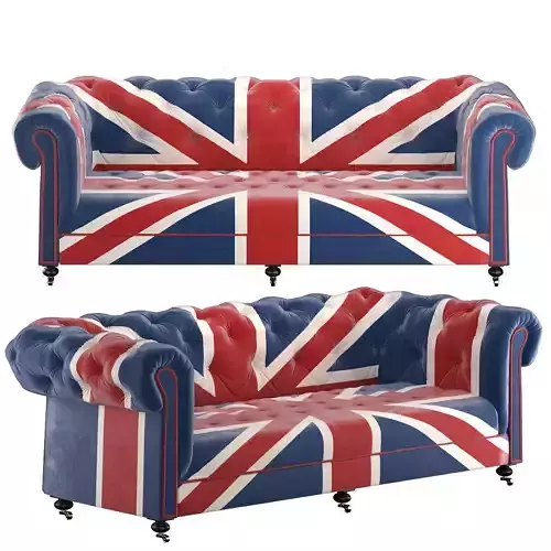 William Sofa Union Jack Velvet Andrew Martin 3D model