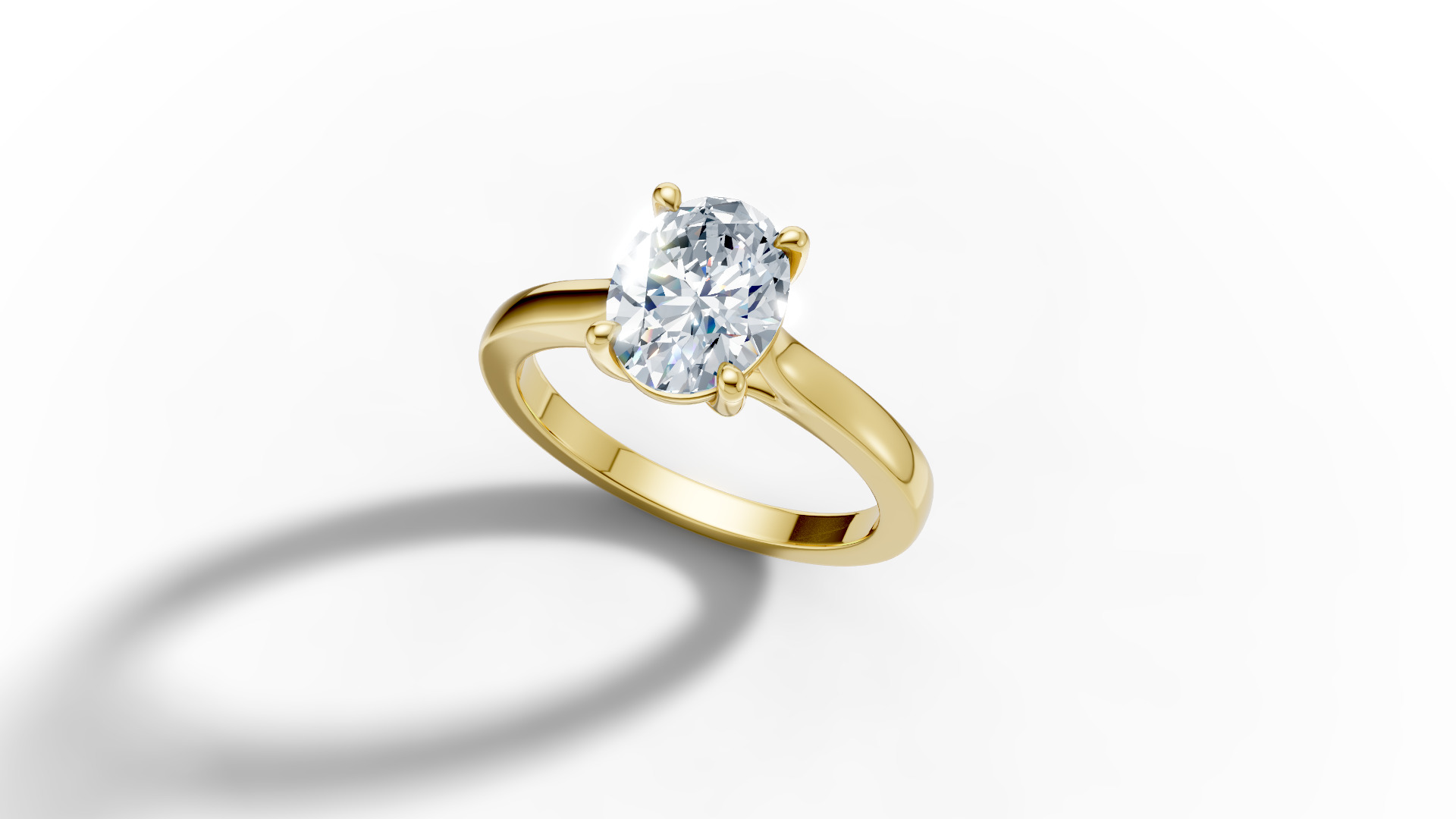 9x7 Oval Stone Trellis Solitaire Engagement Ring Promise Ring  3D print model_26