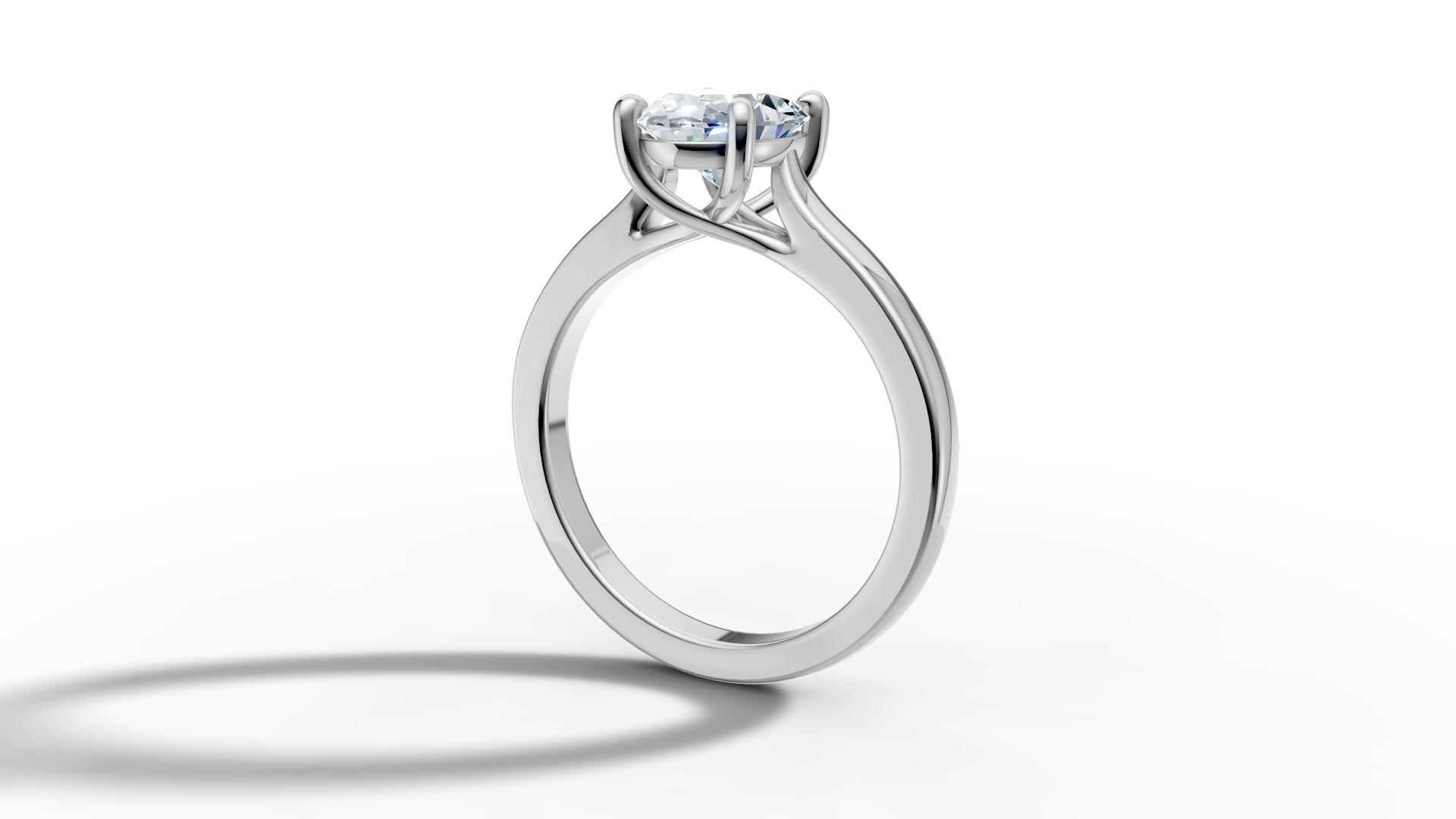 9x7 Oval Stone Trellis Solitaire Engagement Ring Promise Ring  3D print model_13