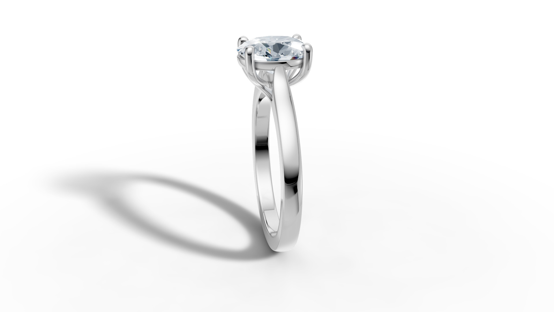 9x7 Oval Stone Trellis Solitaire Engagement Ring Promise Ring  3D print model_33