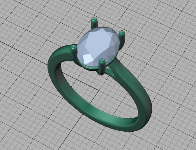 9x7 Oval Stone Trellis Solitaire Engagement Ring Promise Ring  3D print model_42