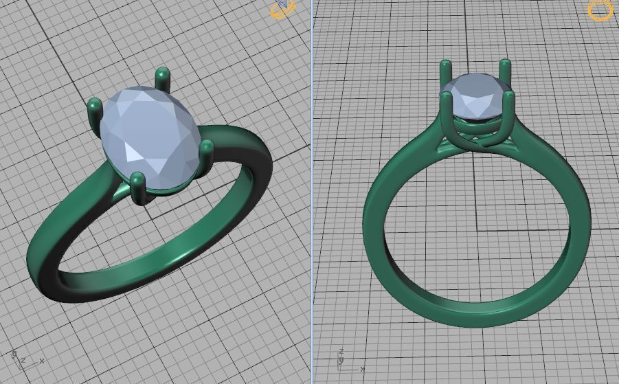 9x7 Oval Stone Trellis Solitaire Engagement Ring Promise Ring  3D print model_39