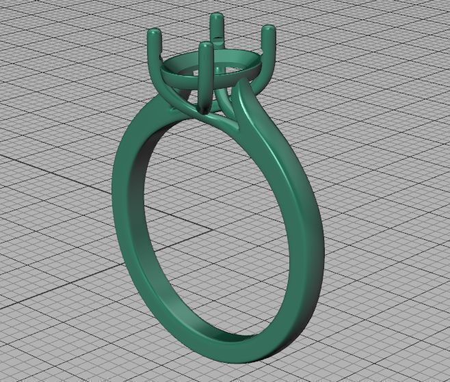 9x7 Oval Stone Trellis Solitaire Engagement Ring Promise Ring  3D print model_35