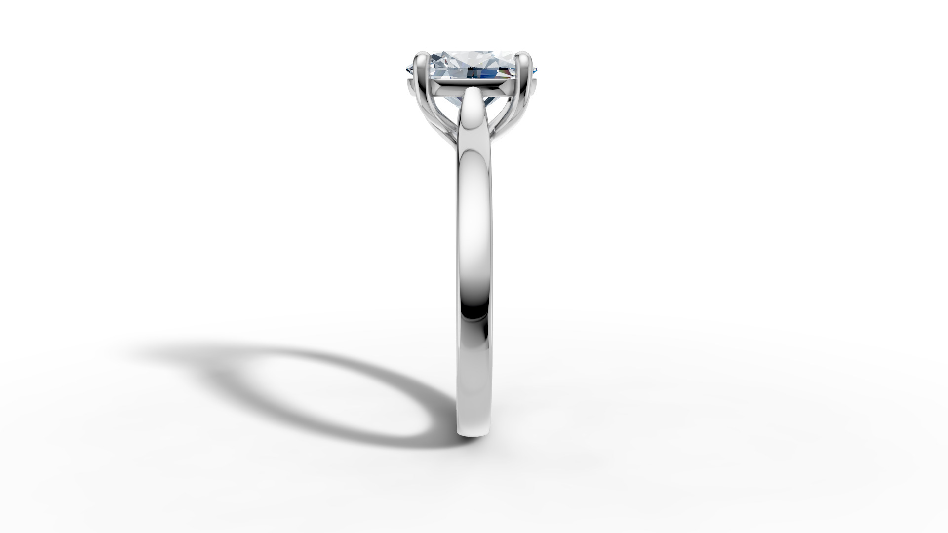 9x7 Oval Stone Trellis Solitaire Engagement Ring Promise Ring  3D print model_19