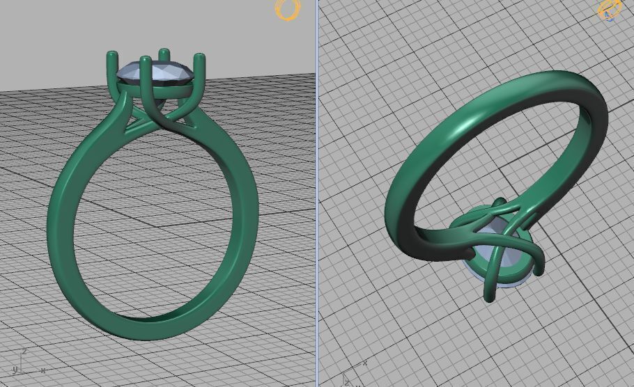 9x7 Oval Stone Trellis Solitaire Engagement Ring Promise Ring  3D print model_7