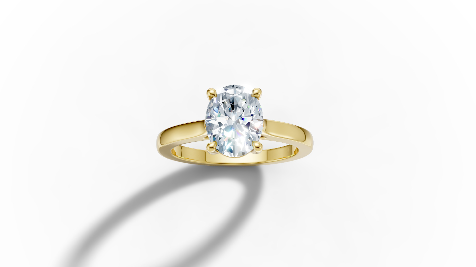 9x7 Oval Stone Trellis Solitaire Engagement Ring Promise Ring  3D print model_29