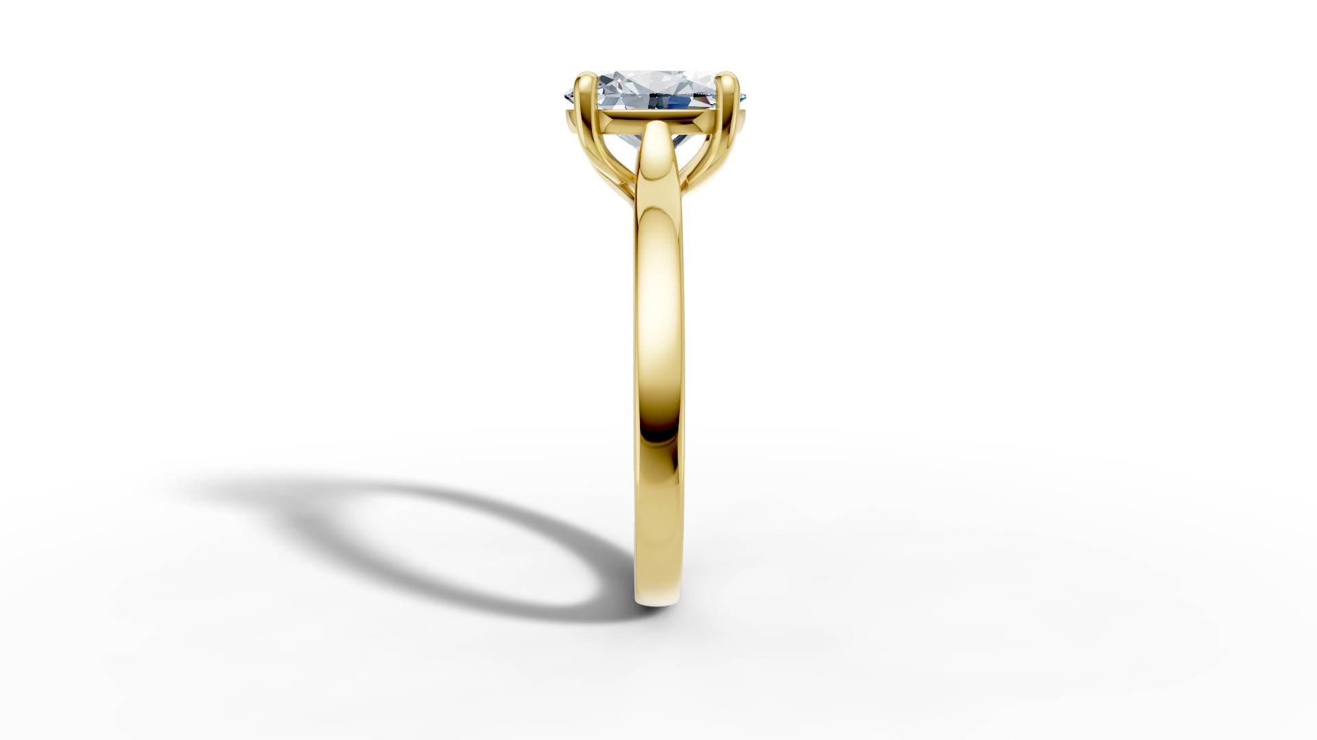 9x7 Oval Stone Trellis Solitaire Engagement Ring Promise Ring  3D print model_20