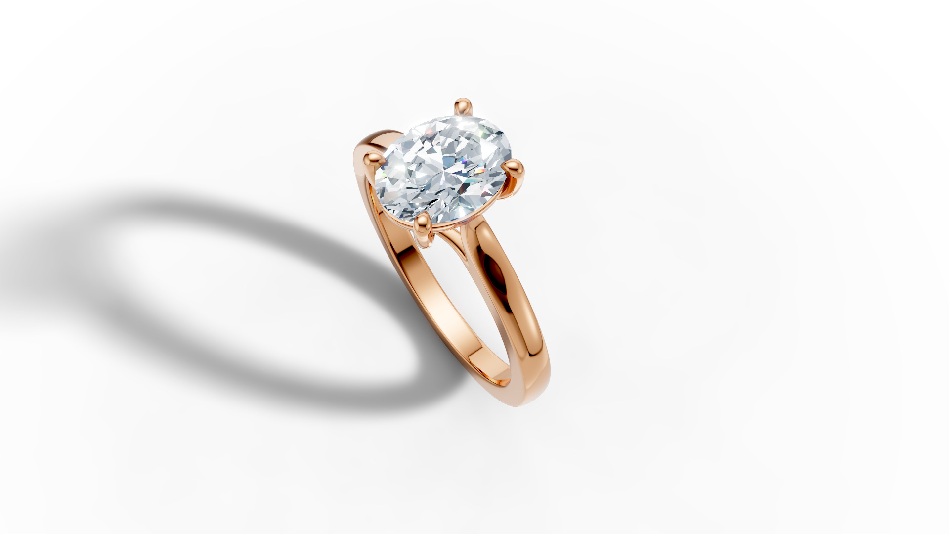 9x7 Oval Stone Trellis Solitaire Engagement Ring Promise Ring  3D print model_24