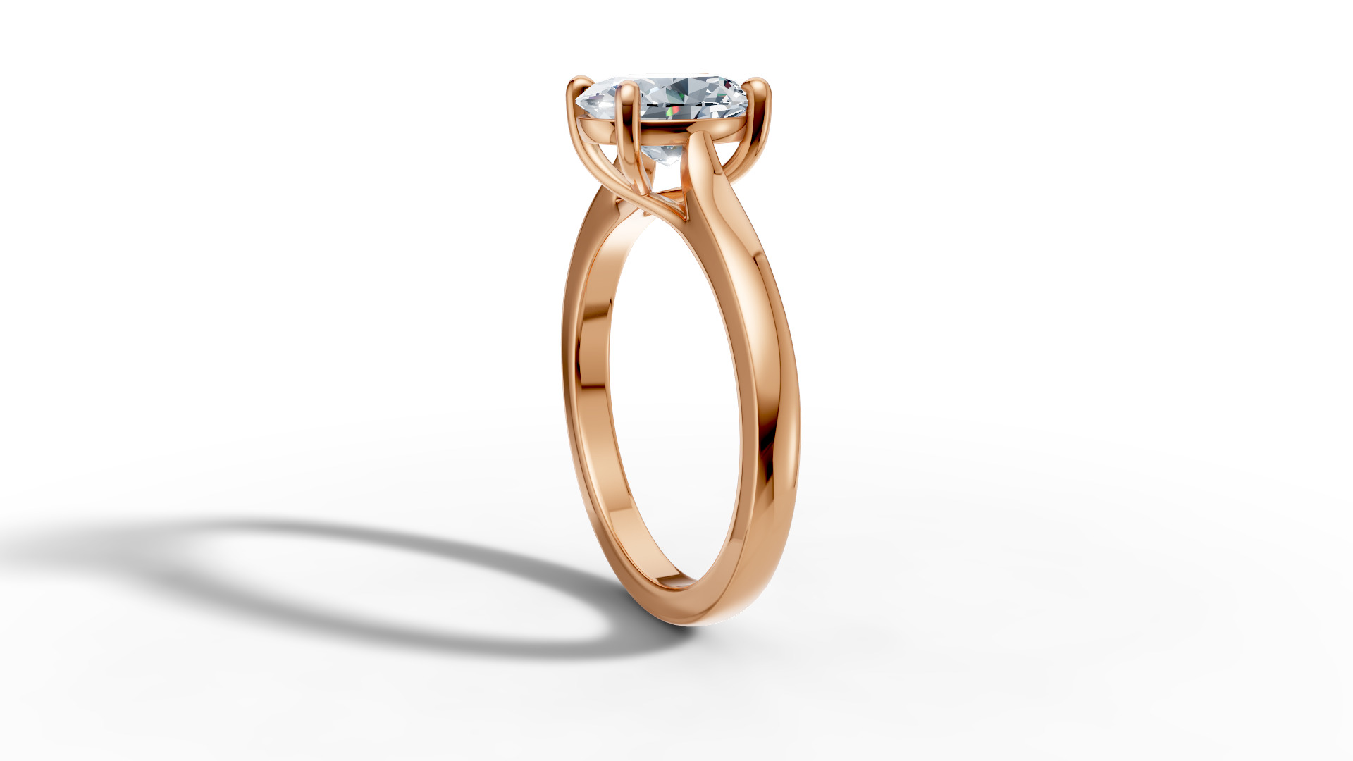 9x7 Oval Stone Trellis Solitaire Engagement Ring Promise Ring  3D print model_18