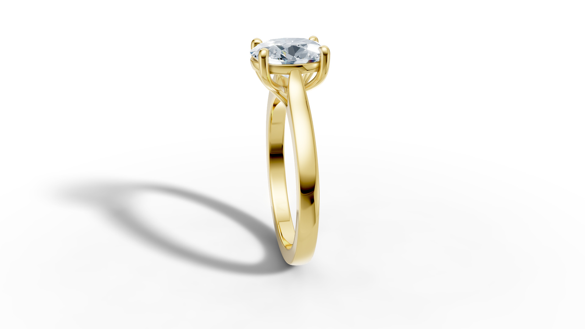 9x7 Oval Stone Trellis Solitaire Engagement Ring Promise Ring  3D print model_32