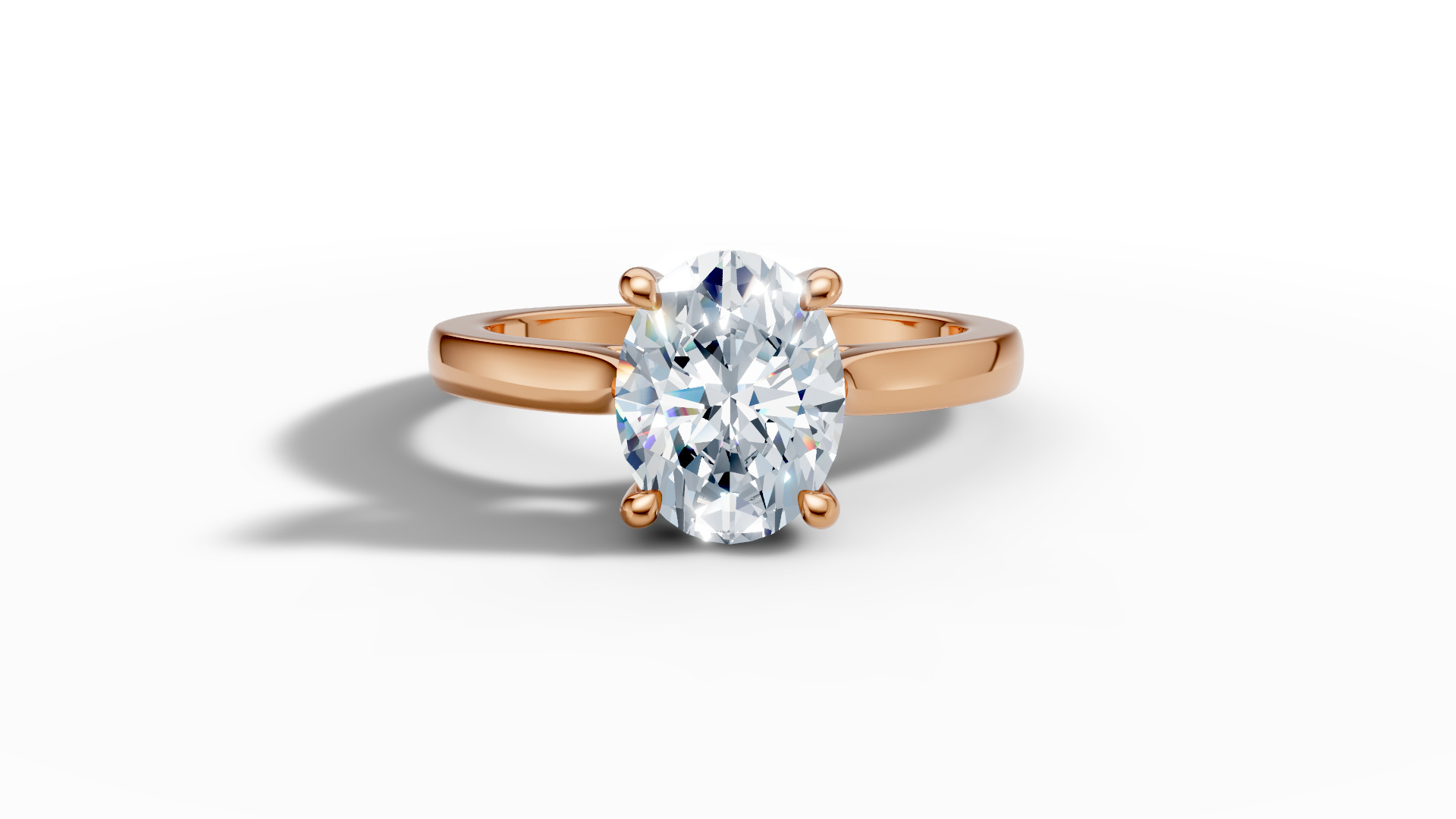 9x7 Oval Stone Trellis Solitaire Engagement Ring Promise Ring  3D print model_45