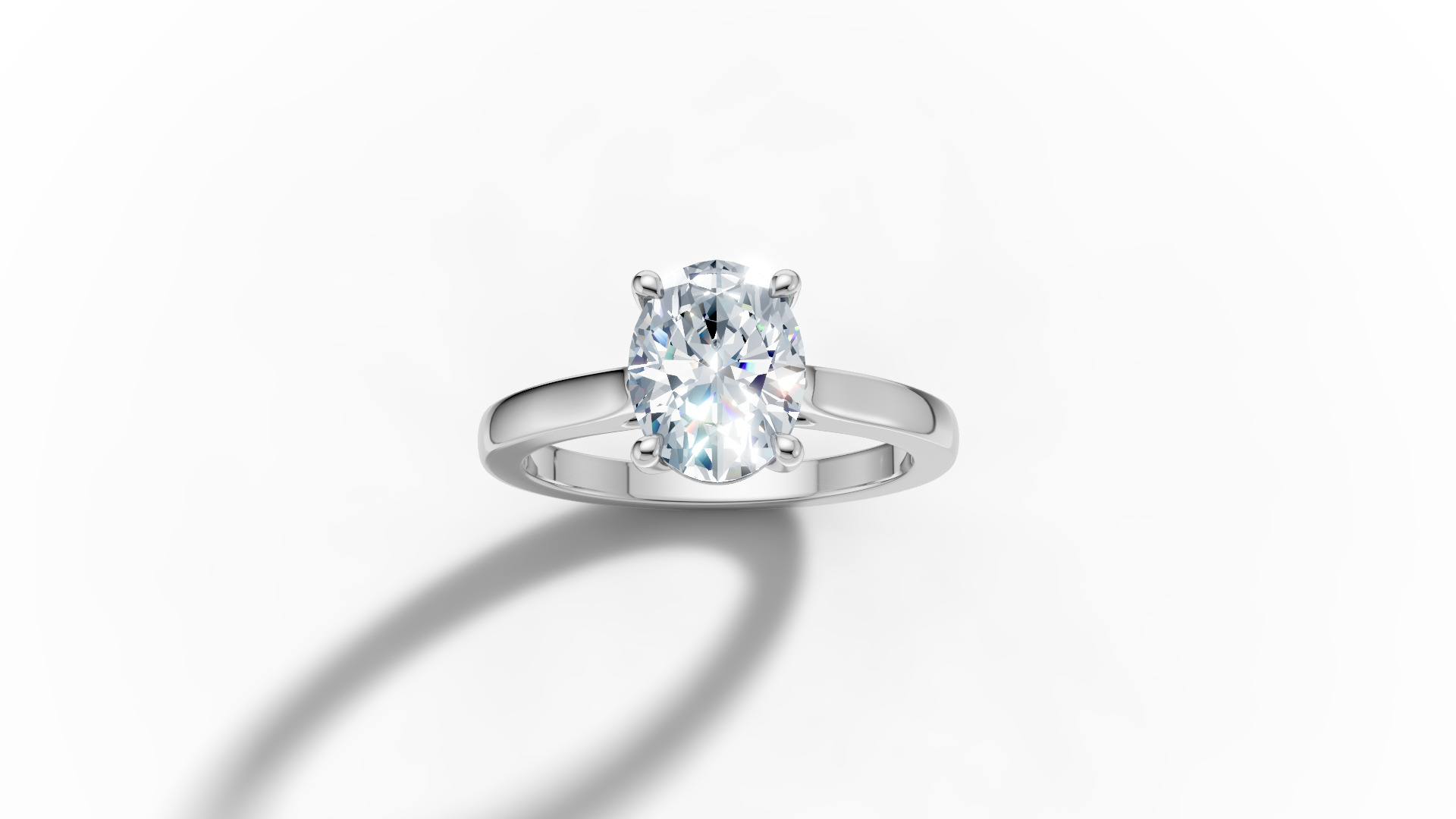 9x7 Oval Stone Trellis Solitaire Engagement Ring Promise Ring  3D print model_28