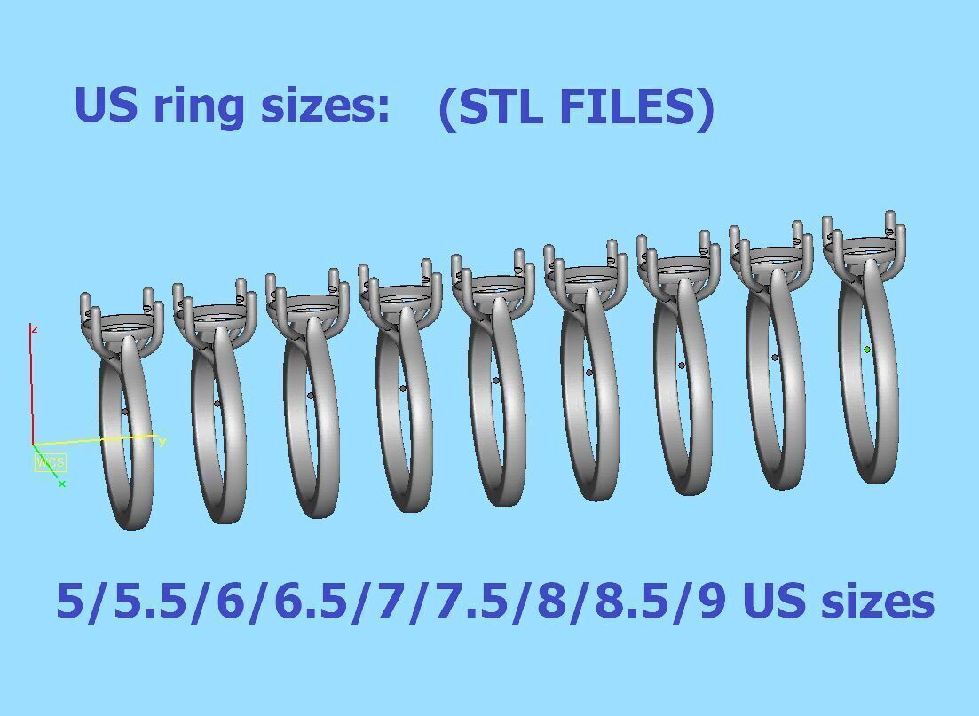 9x7 Oval Stone Trellis Solitaire Engagement Ring Promise Ring  3D print model_9