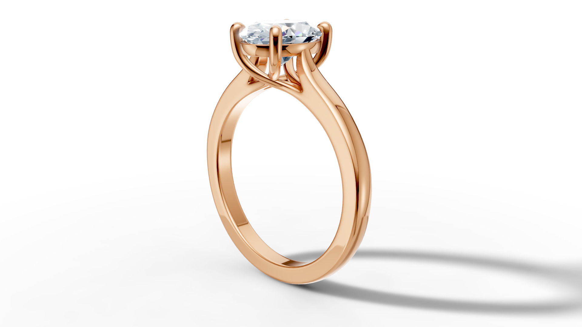 9x7 Oval Stone Trellis Solitaire Engagement Ring Promise Ring  3D print model_43