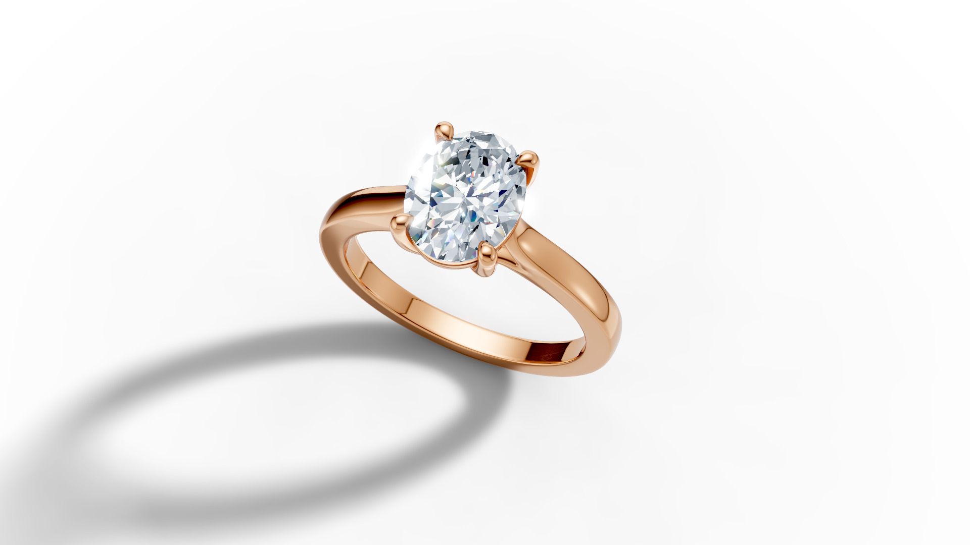 9x7 Oval Stone Trellis Solitaire Engagement Ring Promise Ring  3D print model_27