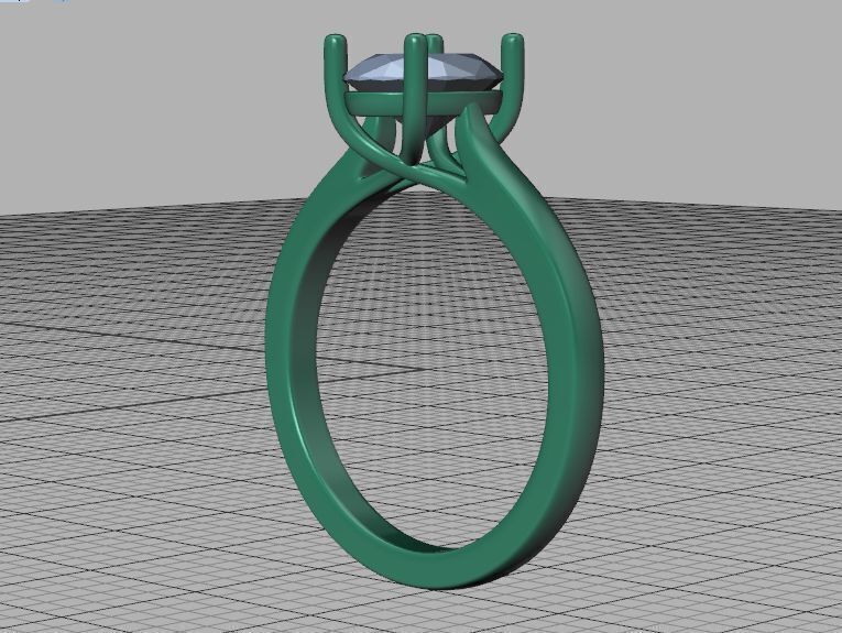 9x7 Oval Stone Trellis Solitaire Engagement Ring Promise Ring  3D print model_41