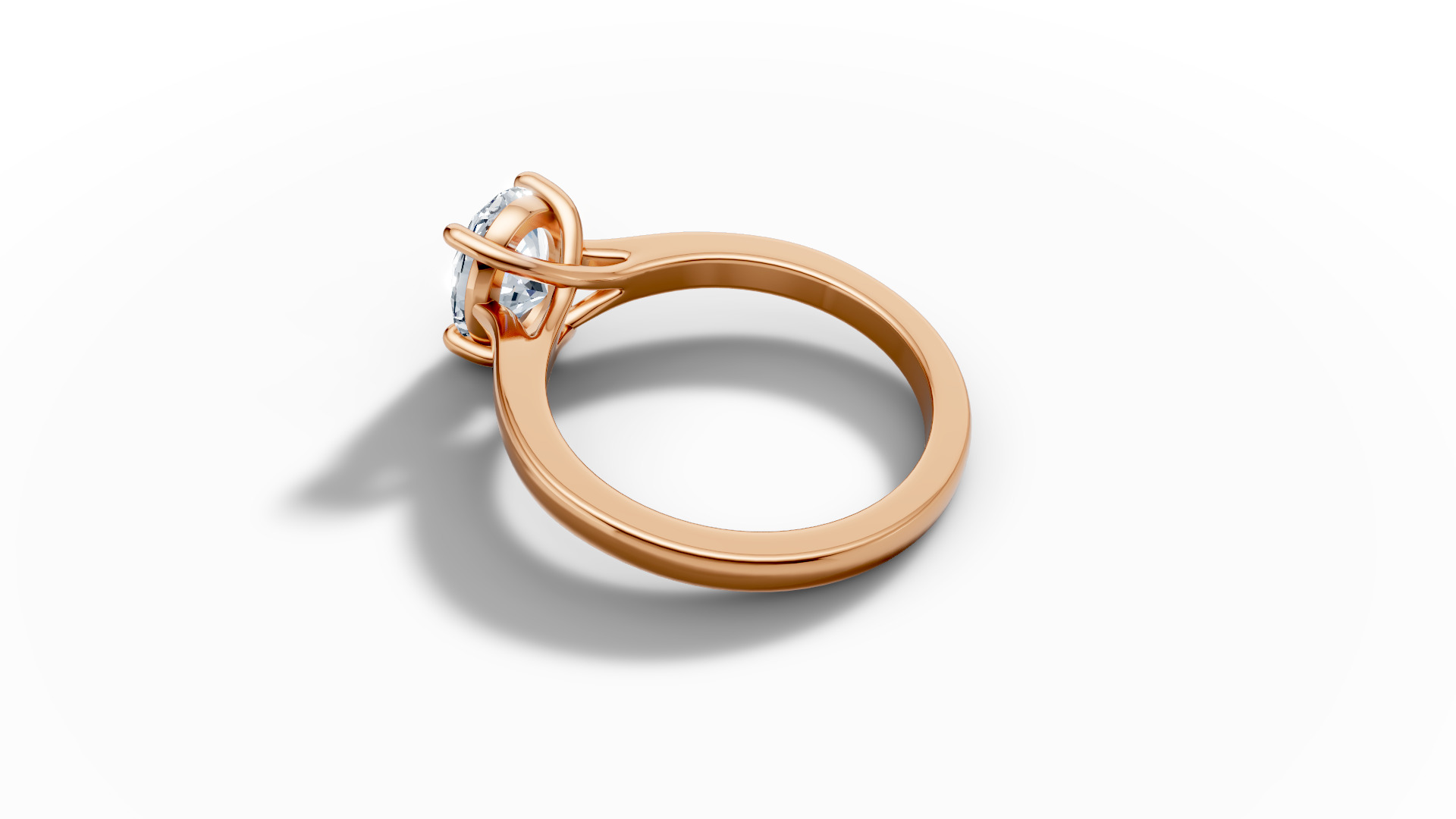 9x7 Oval Stone Trellis Solitaire Engagement Ring Promise Ring  3D print model_12