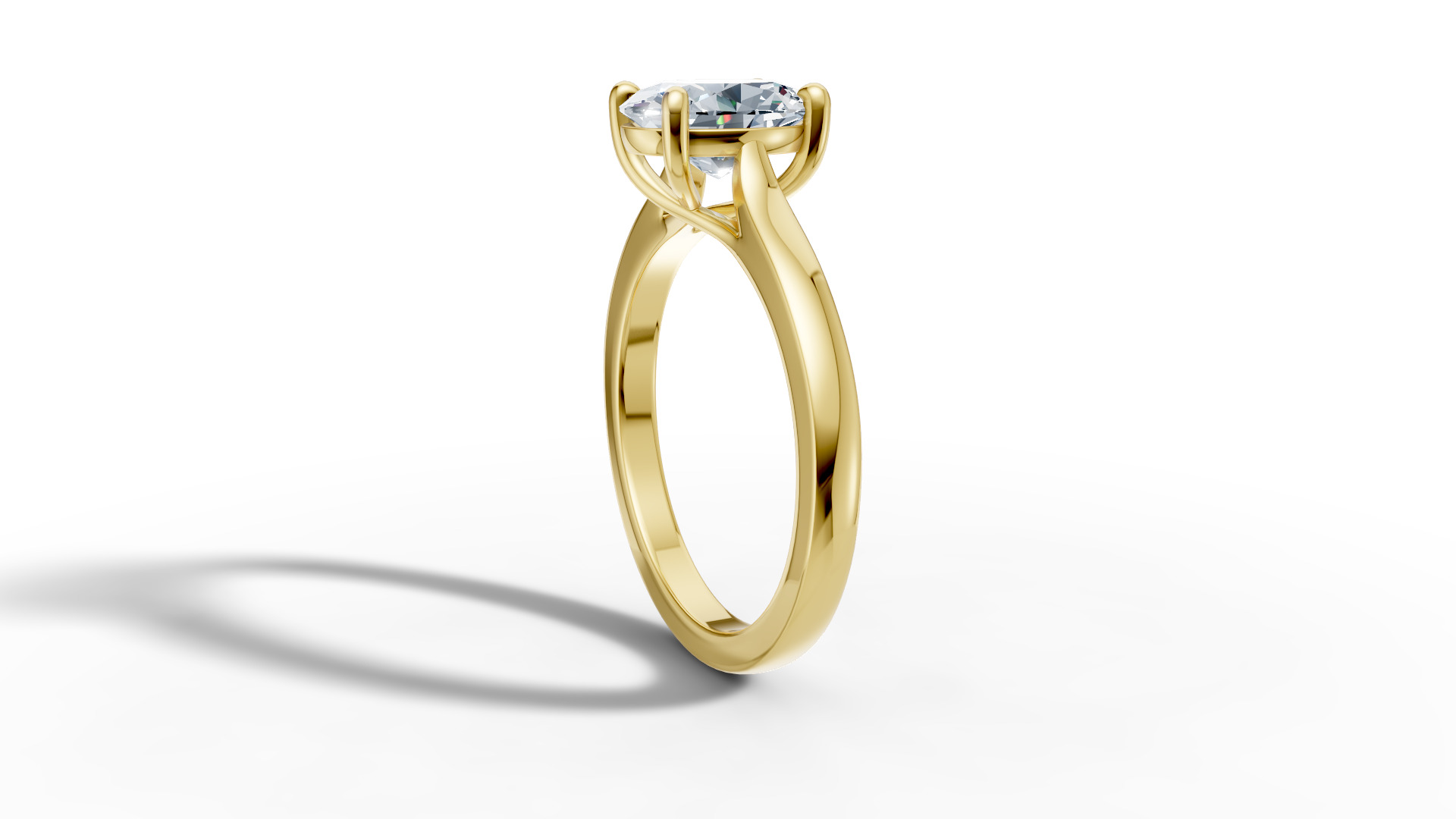 9x7 Oval Stone Trellis Solitaire Engagement Ring Promise Ring  3D print model_17