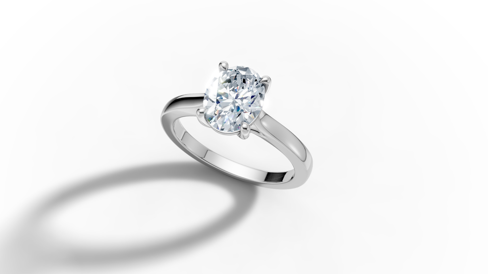 9x7 Oval Stone Trellis Solitaire Engagement Ring Promise Ring  3D print model_25