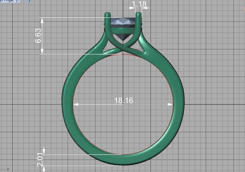 9x7 Oval Stone Trellis Solitaire Engagement Ring Promise Ring  3D print model_37