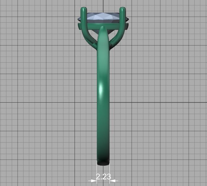 9x7 Oval Stone Trellis Solitaire Engagement Ring Promise Ring  3D print model_38