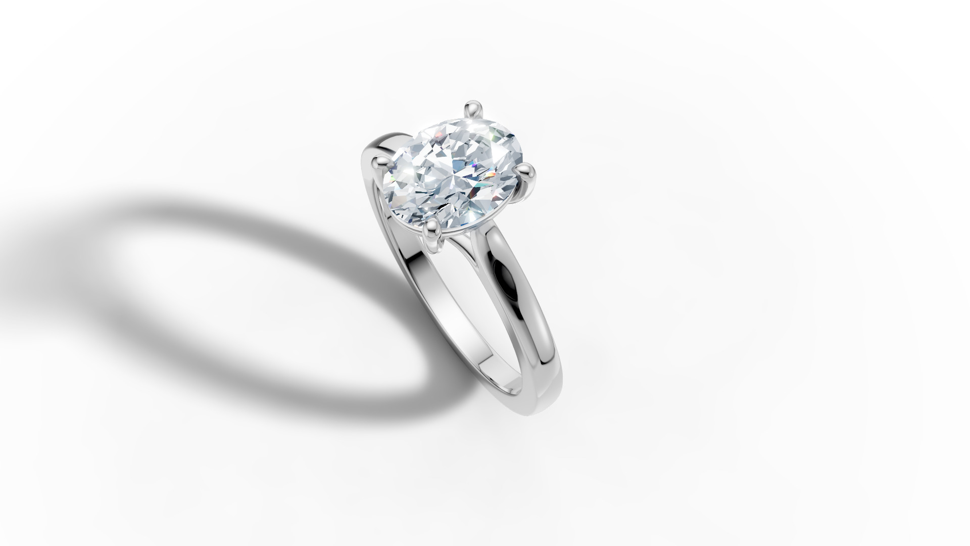 9x7 Oval Stone Trellis Solitaire Engagement Ring Promise Ring  3D print model_22