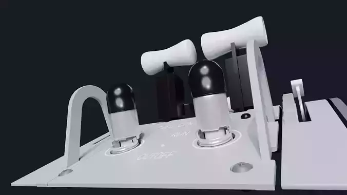 Thrust Lever and Fuel cuttoff switch panel 787 Dreamliner 3D model