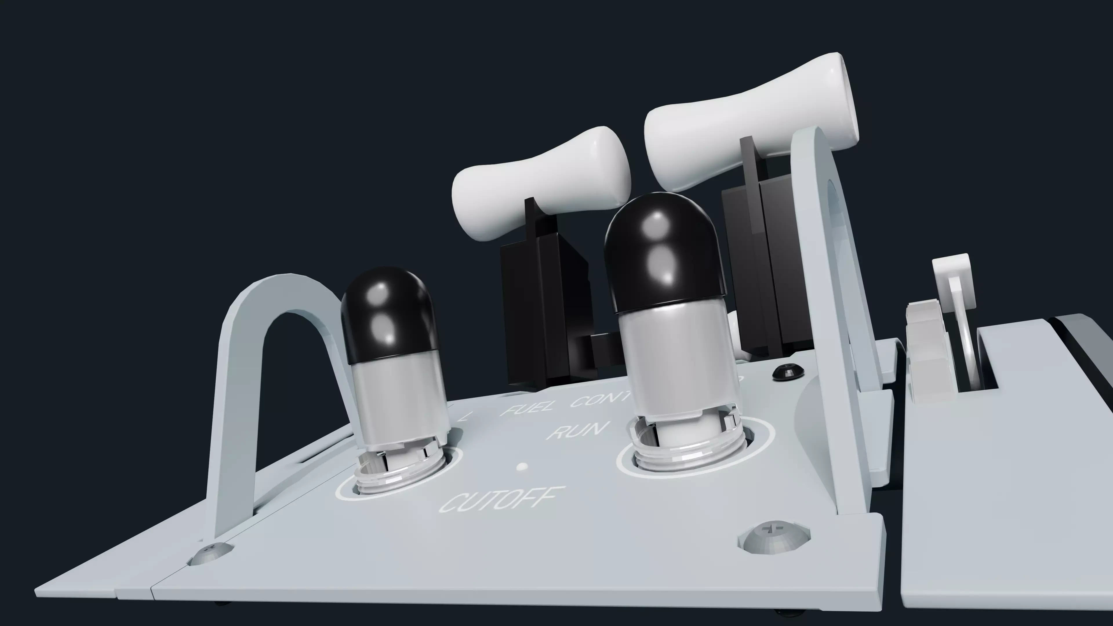 Thrust Lever and Fuel cuttoff switch panel 787 Dreamliner 3D model