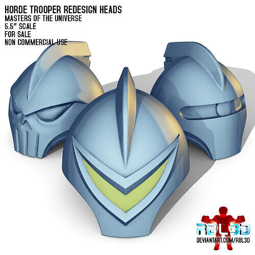 Horde Trooper Heads Redesign Motu compatible 3D print model