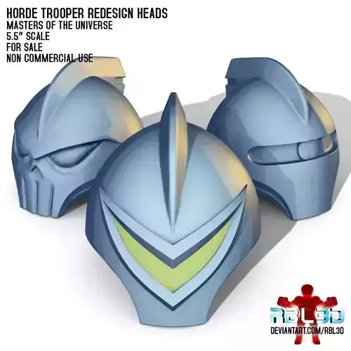 Horde Trooper Heads Redesign Motu compatible 3D print model