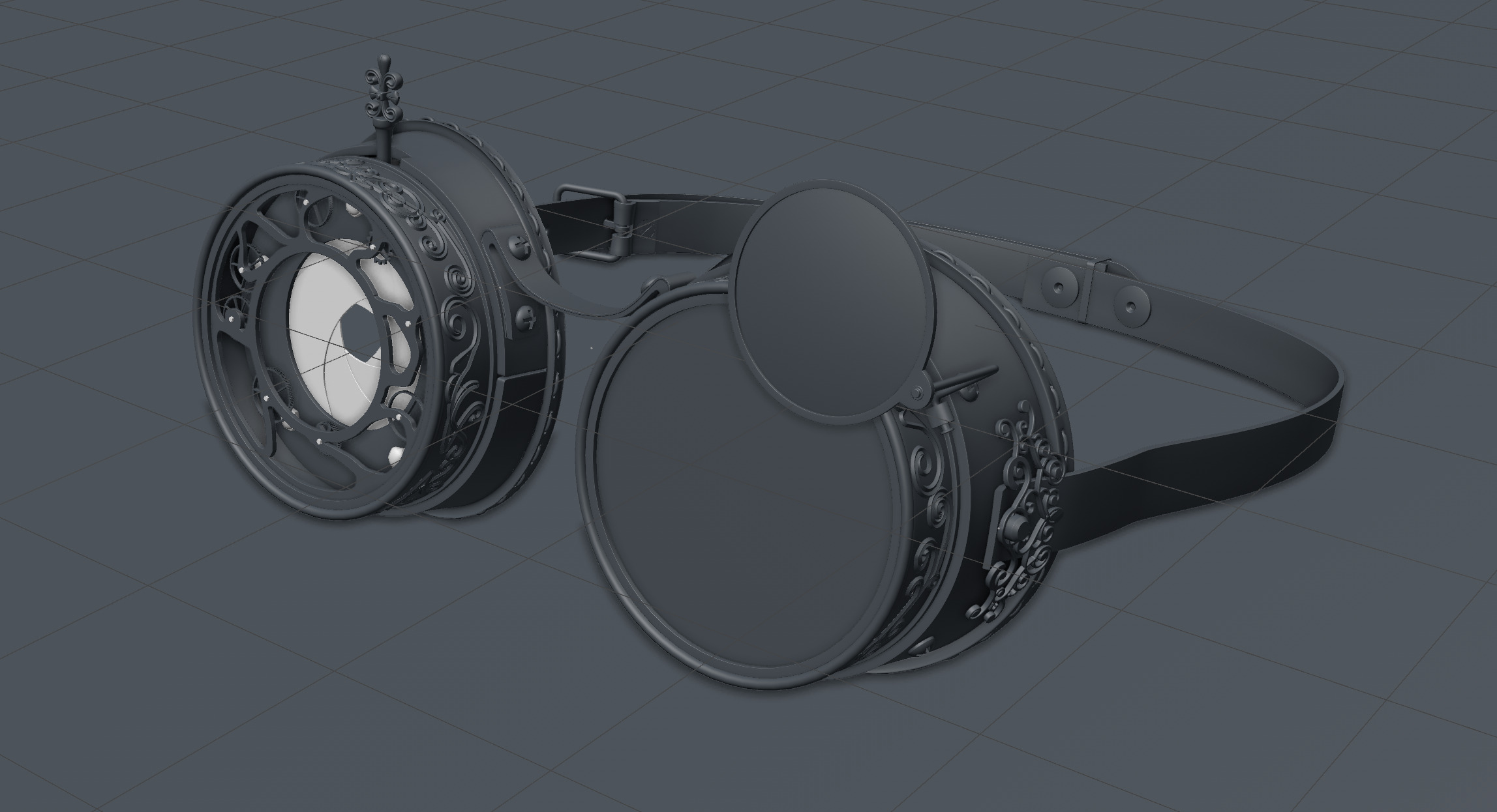 Retro glasses 3D model_2